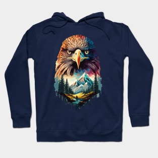 Double Exposure Eagle And Mountain Landscape Design Hoodie